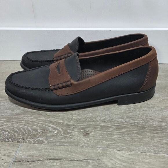 G.H. Bass Weejuns Carl Leather Black & Brown Slip on Loafers Size 10D main image 4